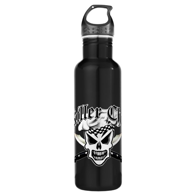 Kochs-Schädel und gekreuzte Kochs-Messer 2 Trinkflasche (Vorderseite)