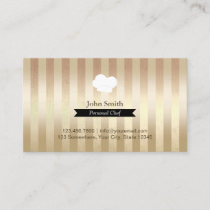 Kochs-Stripes Trendy Goldfolie modernes Visitenkarte