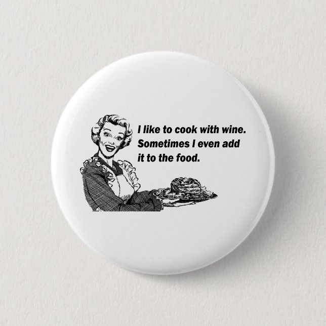 Kochs-u. Koch-Spaß - kochend mit Wein Button (Vorderseite)