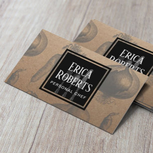 KochsVintage Gemüseillustration rustikales Visitenkarte