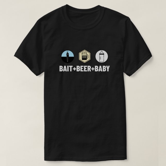 Köder, Bier und T - Shirt der Vaterschaft (Design vorne)