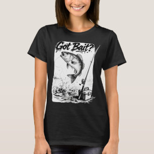Köder dabei? – Handgezeichnete Bassfischerei-Skizz T-Shirt