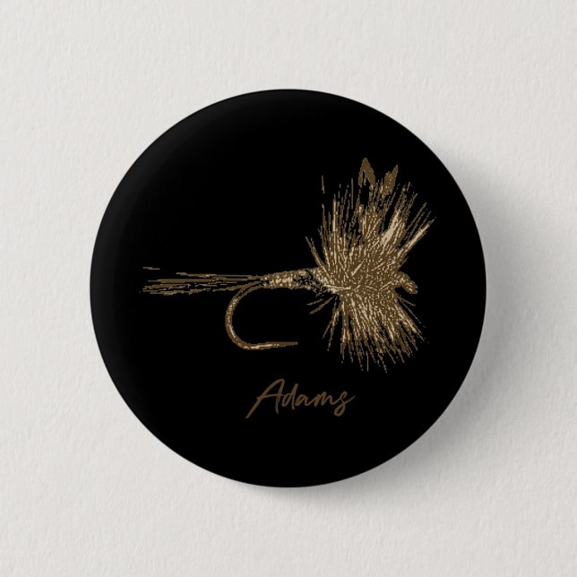 Köder für Fliegenfischen Adams Vintage  Button (Vorderseite)