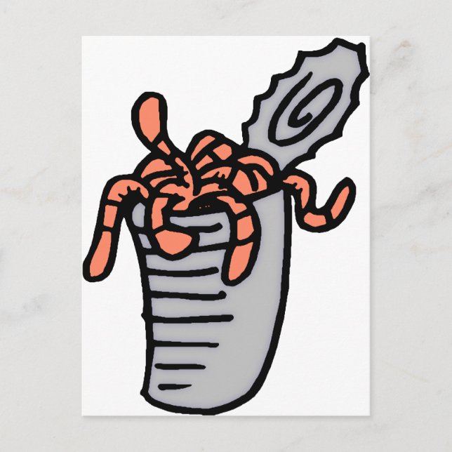 Köder in einer Dose Postkarte (Vorderseite)