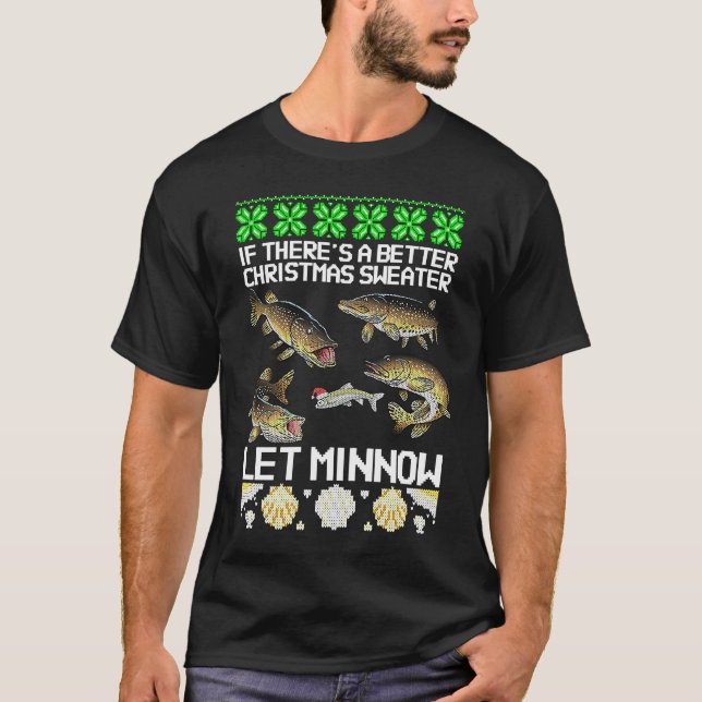 Köderfisch Witz Hecht Weihnachten Weißfisch T-Shirt (Vorderseite)