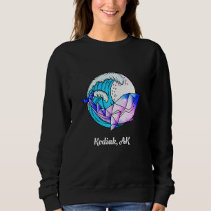 Kodiak Ak Japanisch Paint Geometric Orca Killer Wa Sweatshirt