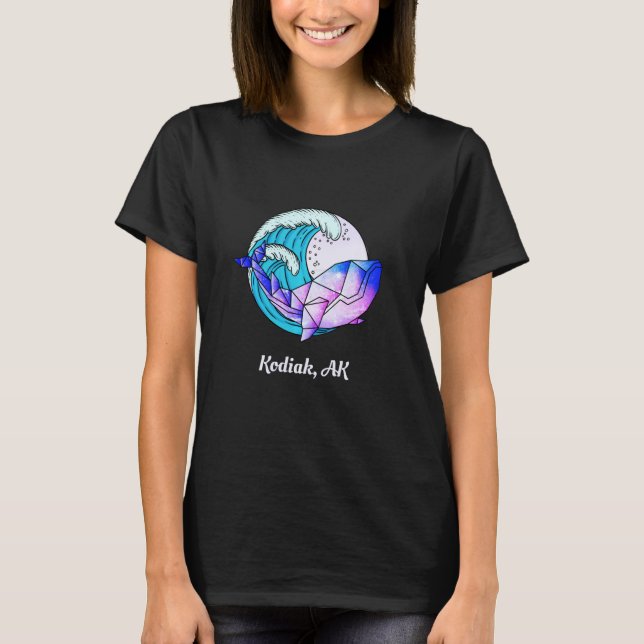 Kodiak Ak Japanisch Paint Geometric Orca Killer Wa T-Shirt (Vorderseite)