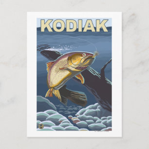 Kodiak, AlaskaCutthroat-Forelle Postkarte