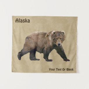 Kodiak-Bär auf altem Papier Wandteppich