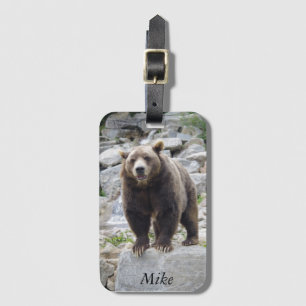 Kodiak-Bär Stehend auf einem Felsen Gepäckanhänger