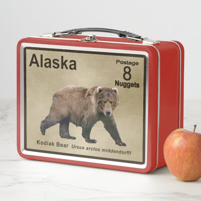 Kodiak Bear - Alaska Postage Metall Lunch Box (Beispiel)