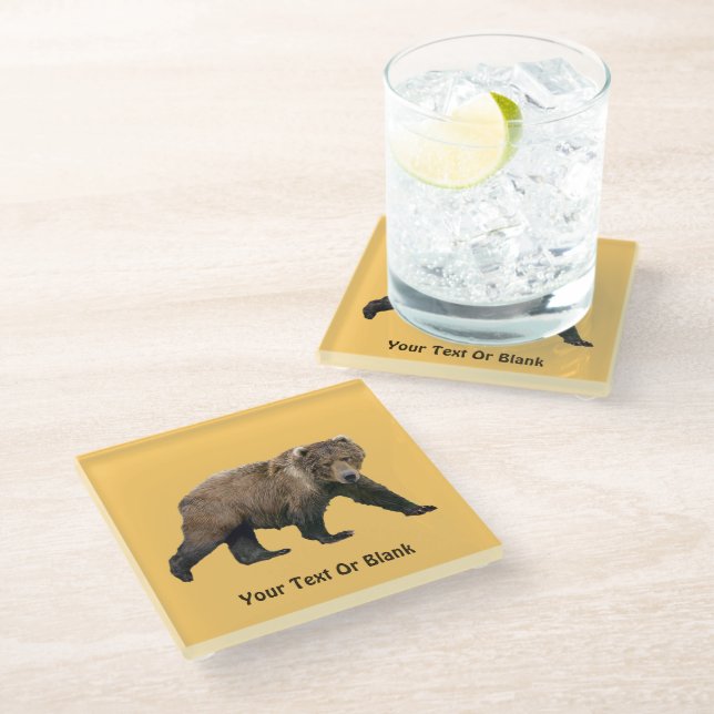 Kodiak Bear Glasuntersetzer (Schrägansicht)