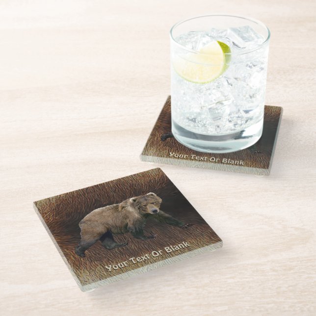 Kodiak Bear Glasuntersetzer (Schrägansicht)