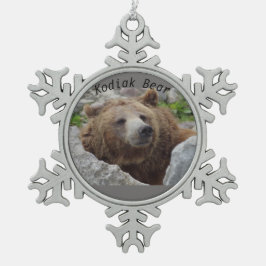 Kodiak Bear Schneeflocken Zinn-Ornament