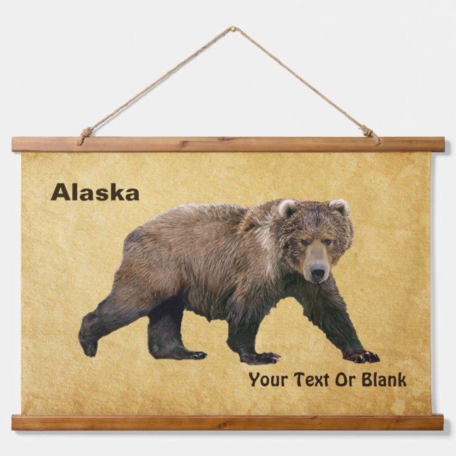 Kodiak Bear Wandteppich Mit Holzrahmen (Vorne)