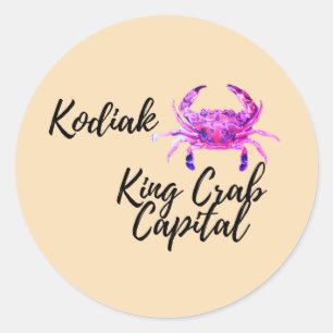 Kodiak Crab Capital Runder Aufkleber