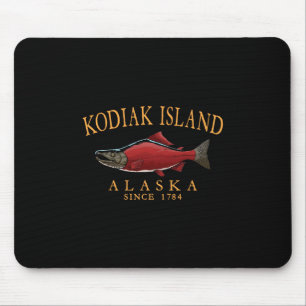 Kodiak-Insel Alaska Lachs Seit 1784 Gebogener Oran Mousepad