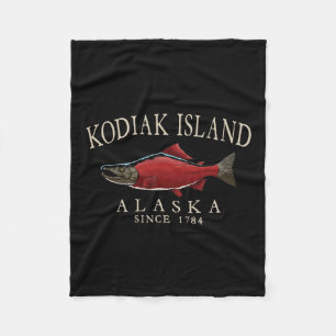 Kodiak Island Alaska Lachs Seit 1784 Elfenbein Wei Fleecedecke