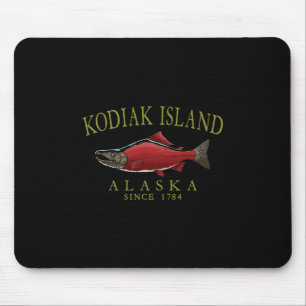 Kodiak Island Alaska Lachs Seit 1784 Gebogener Oli Mousepad