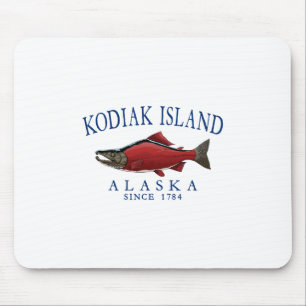 Kodiak Island Alaska Lachs Seit 1784 Navy Blau L Mousepad