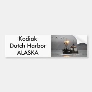 Kodiak, Krabben-Boot im niederländischen Hafen, Autoaufkleber
