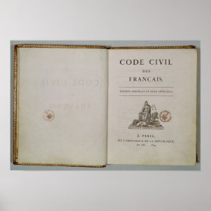 Kodieren Sie ziviles, offen am titlepage, 1804 Poster