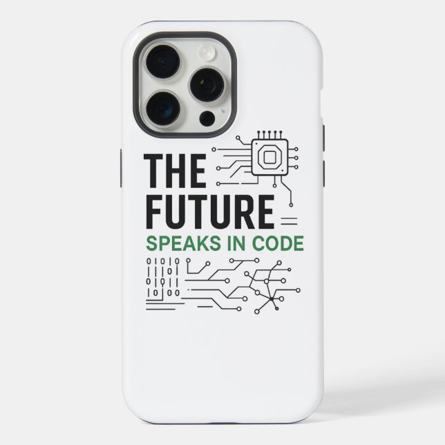 Kodierte Zukunftstechnologie: Abstrakter algorithm iPhone 15 Pro Max Hülle (Rückseite)