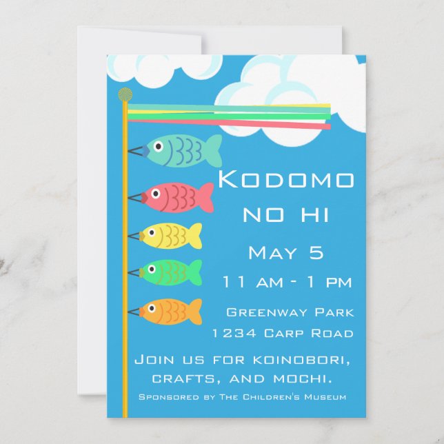 Kodomo-no-hi Koinobori Carp Einladung (Vorderseite)