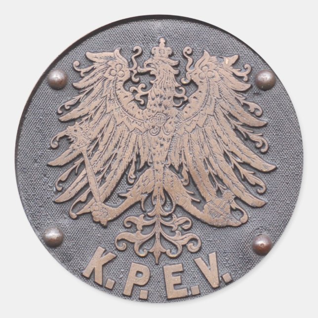 Koeniglich Preussische Eisenbahn-Verwaltung Runder Aufkleber (Vorderseite)