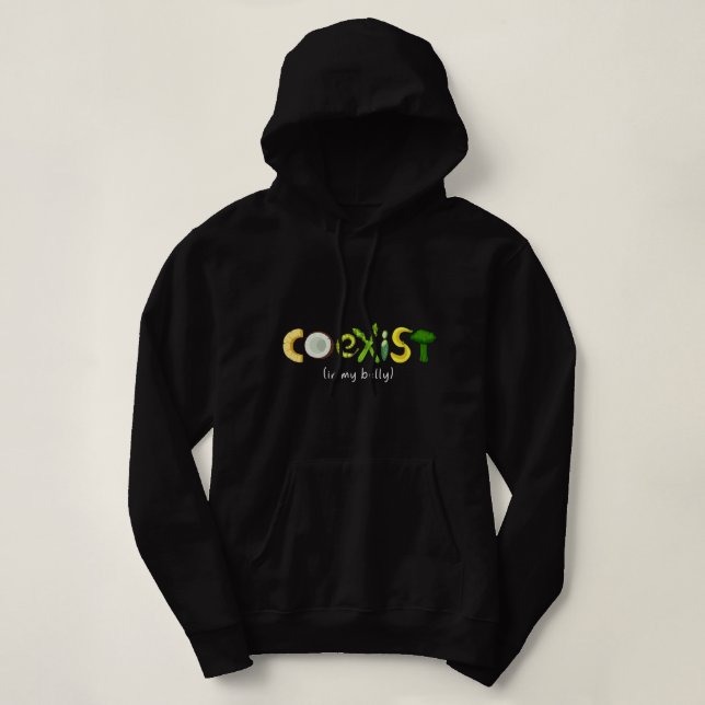 Koexistenz Gemüse Broccoli Parody Vegan Apple Hoodie (Design vorne)