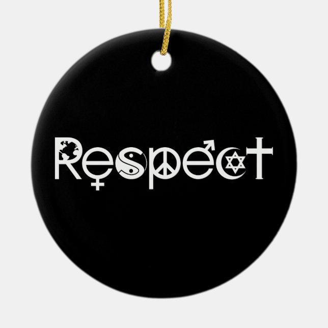 Koexistenz mit Respekt - Frieden und Toleranz Keramikornament (Vorne)