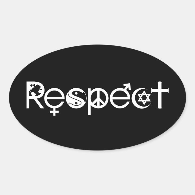 Koexistenz mit Respekt - Frieden und Toleranz Ovaler Aufkleber (Vorderseite)