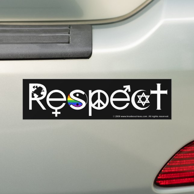 Koexistenz mit Respekt Gay Pride Rainbow Yin Yang Autoaufkleber (Auf Auto)