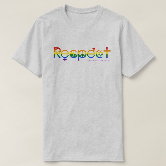 Koexistenz mit Respekts-Gay Pride T-Shirt (Design vorne)
