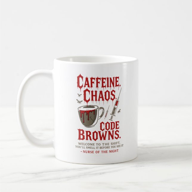 Koffein, Chaos & Code Browns Sonnenuntergang Kaffeetasse (Links)