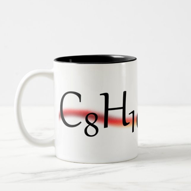 Koffein-chemische Formel-Kaffeetasse Zweifarbige Tasse (Links)