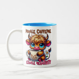 Koffein einatmen, Negativität ausatmen  Zweifarbige Tasse