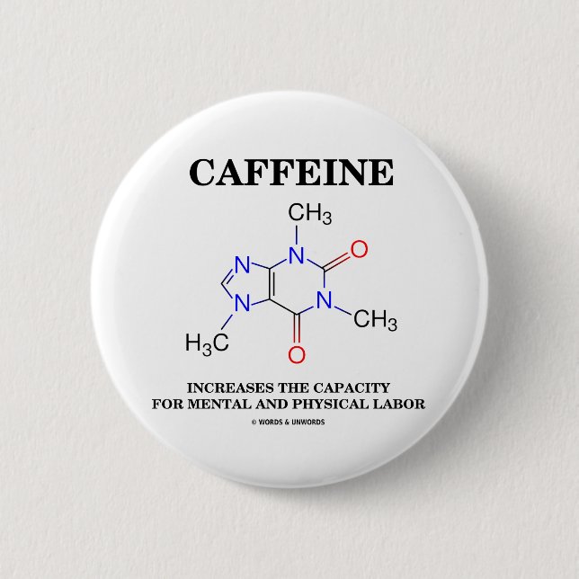 Koffein erhöht Kapazitäts-Geistessystemtest-Arbeit Button (Vorderseite)