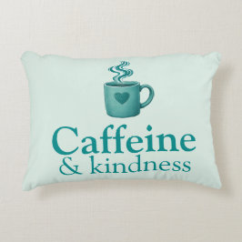 Koffein & Freundlichkeit Teal Kaffee Blass Mint Dekokissen