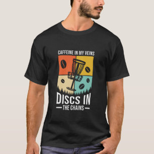 Koffein in meinen Adern Disc Golf Frisbee Kaffee L T-Shirt