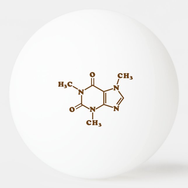 Koffein-Kaffee-molekulare chemische Formel Tischtennisball (Vorderseite)