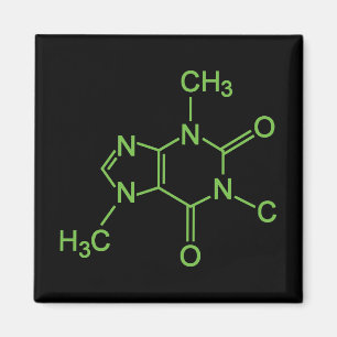Koffein-Kaffeemolekül-Chemiediagramm Magnet