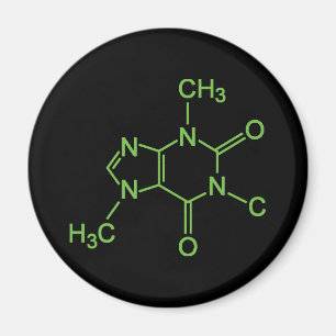 Koffein-Kaffeemolekül-Chemiediagramm Magnet