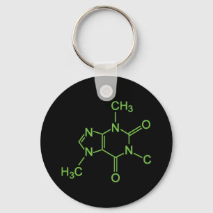 Koffein-Kaffeemolekül-Chemiediagramm Schlüsselanhänger