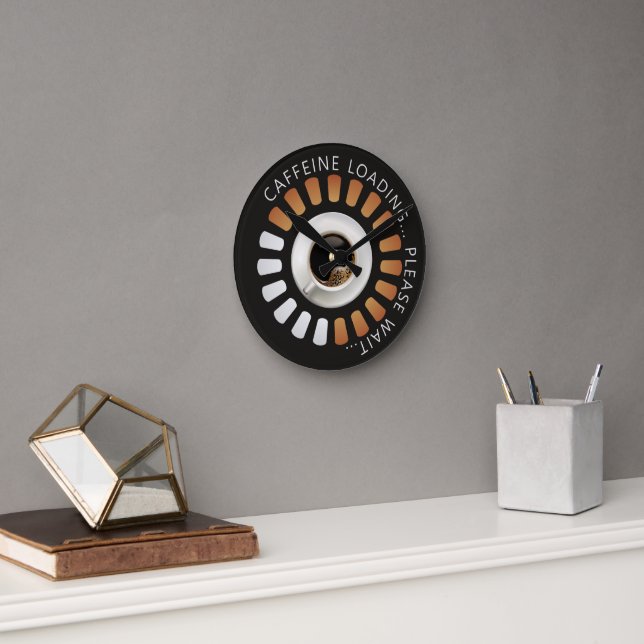 Koffein-Ladevorgang Runde Wanduhr (Büro)