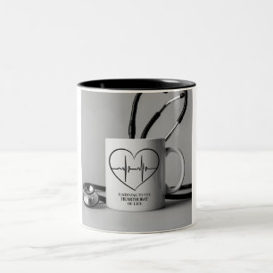 Koffein mit Herzschlag: Stethoscope-Tasse Zweifarbige Tasse