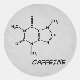 Koffein-Molekül-Aufkleber Runder Aufkleber