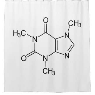 Koffein-Molekül-Chemie-Kaffee-Atome Duschvorhang