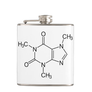 Koffein-Molekül-Chemie-Kaffee-Atome Flachmann