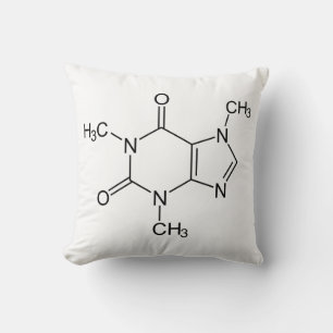 Koffein-Molekül-Chemie-Kaffee-Atome Kissen